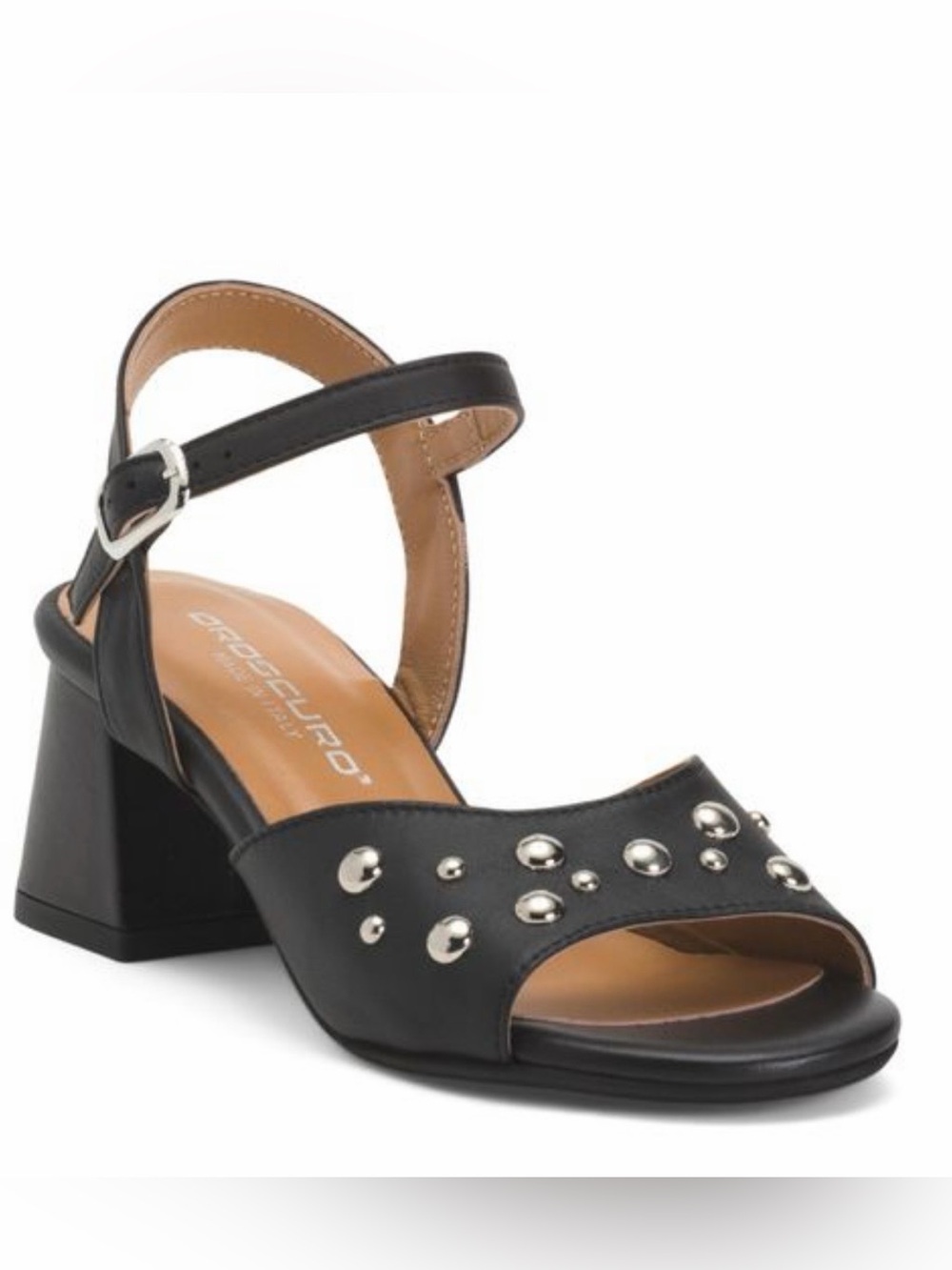 NWOT: OROSCURO Studded Block Heel, Black - Women's EU 37